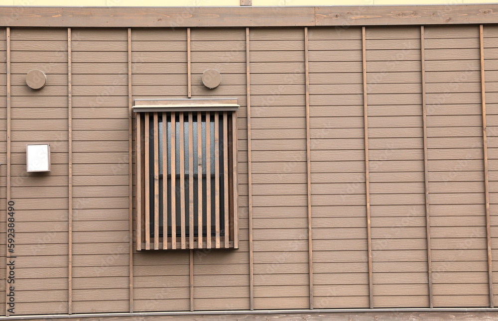 Japanese traditional windows on old style building. Japanese traditional windows on old style building.