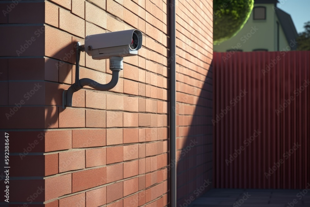 Security camera illustration, property security concept. Generative AI Security camera illustration, property security concept. Generative AI