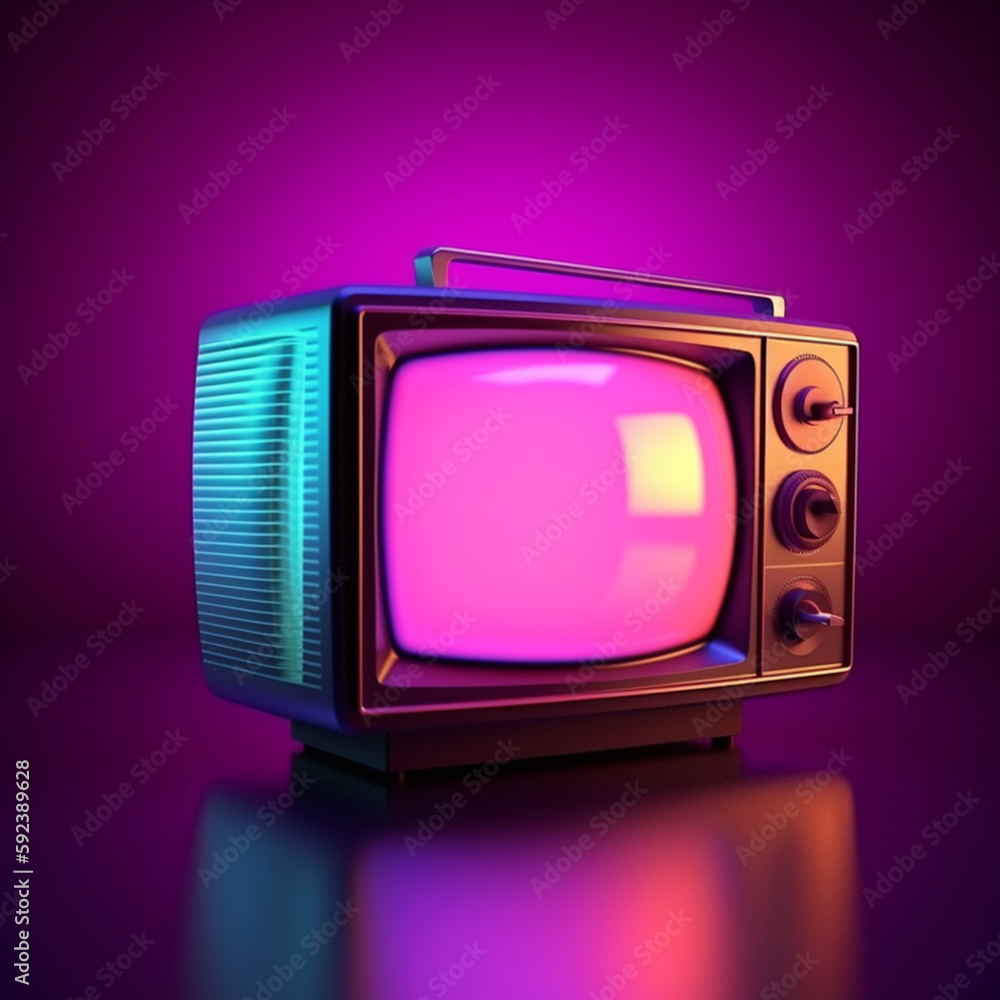 Retro Futuristic Television Sets with Knobs and Antennas on a