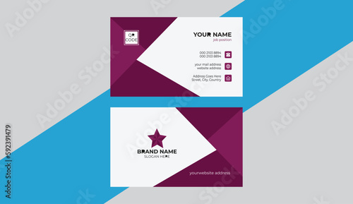 creative business card vector template in Horizontal layout. Simple design in rectangle size 