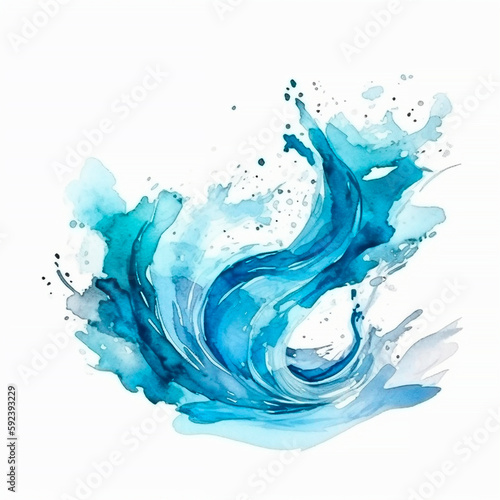 Abstract blue wave on a white background.