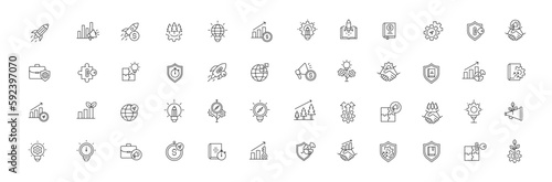 Start-up and Innovation Icon Set. Vector Editable Stroke. Pixel Perfect Icons.