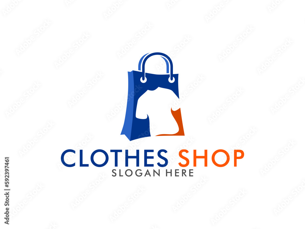 clothing store logo design inspiration. Cloth Shop logo, Clothes logo vector illustration