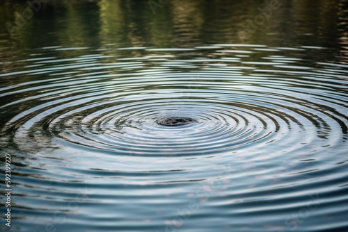 Landscape Water ripples  concentric circles  undulating patterns  sunlight reflections  subtle distortions  water surface  calm surroundings  gentle breeze  serene atmosphere. 3 - AI Generative 