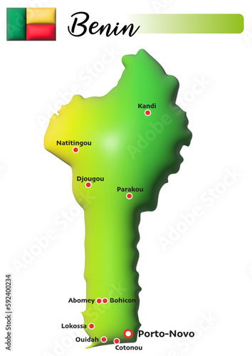 Benin, Fläche und Flagge