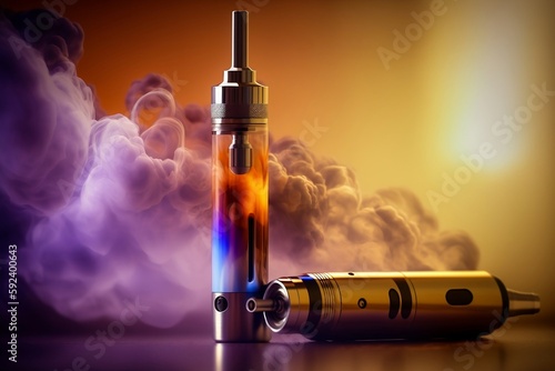 Electronic cigarette, veiper, smoke, Generative AI, e-cigarette, vaping, vape juice, nicotine photo