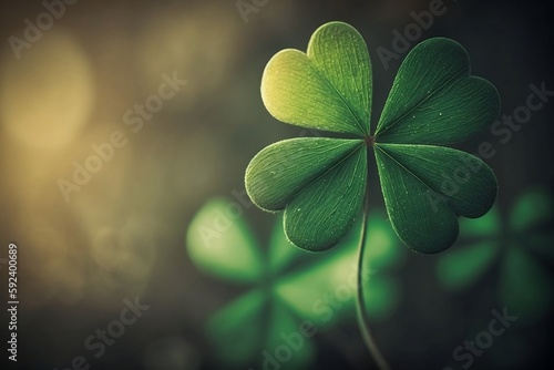 four-leaf clover, luck, winning ticket, Generative AI, superstition, rarity, probability, charm