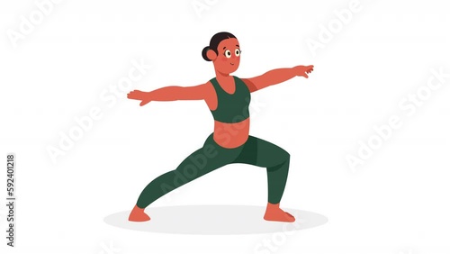 girl practicing yoga position animation