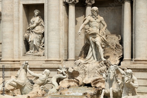 the Trevi Fountain (Fontana di Trevi) in Rome, Italy