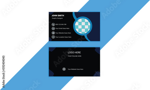 Vector illustration print template. Luxury view with nature concept. Professional business card design with double-sided.