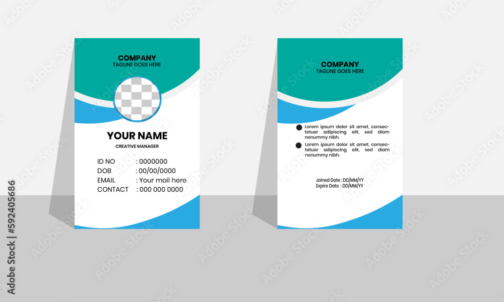 Vector design formal creative id card Template