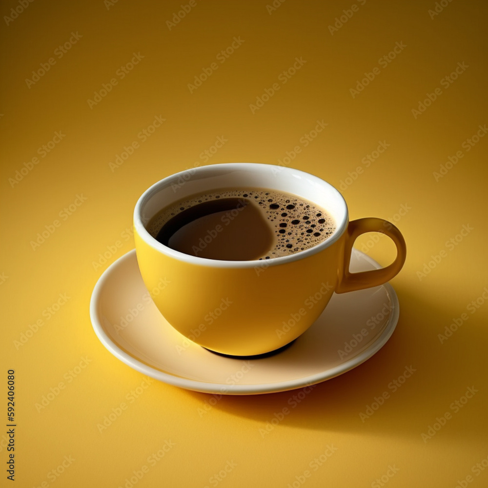 Photo of a cup of coffee. Coffee on a yellow background. Yellow cup with coffee.
generated by AI Photo of a cup of coffee. Coffee on a yellow background. Yellow cup with coffee.
generated by AI