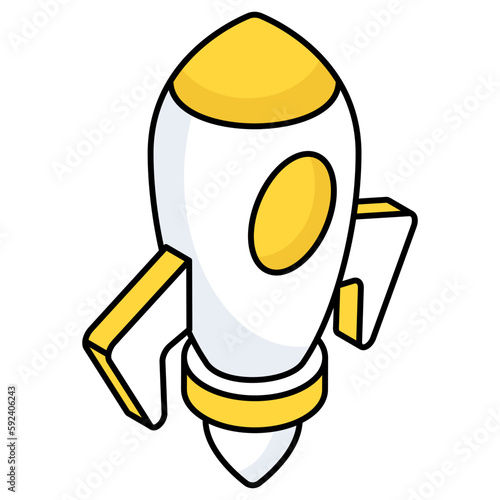 Rocket denoting concept of startup 