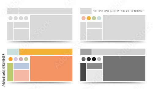 Moodboard template. Photo collage layout. Minimalist Moodboard.