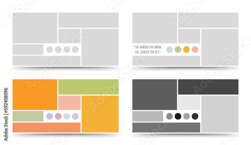 Moodboard template. Photo collage layout. Minimalist Moodboard.