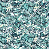 Abstraction blue waves. Generative AI.