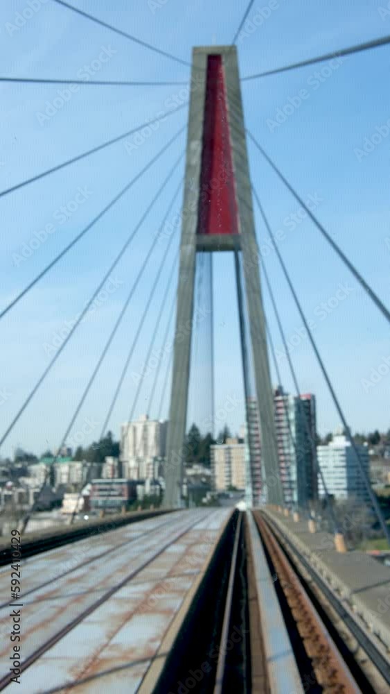 vancouver sky train bridge Brownsville Surrey BC Canada. High quality 4k footage vancouver sky train bridge Brownsville Surrey BC Canada. High quality 4k footage