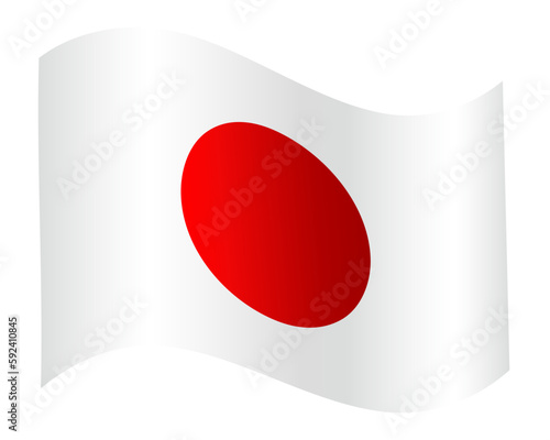Flag of Japan flying