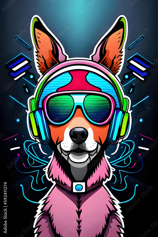 psychedelic dog generative ai