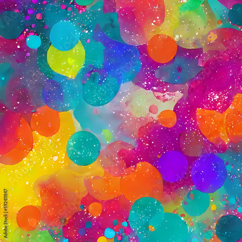 Abstract multicoloured background with circles. created with Generative AI technology