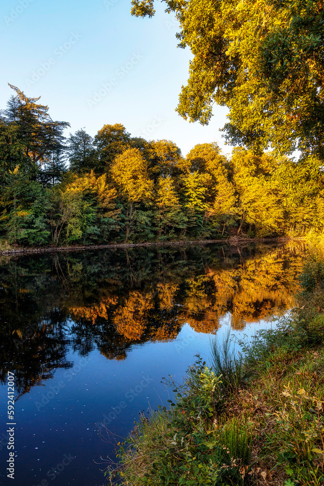 Early morning on the River Tay, Dunkeld, Perthshire North, Scotland Early morning on the River Tay, Dunkeld, Perthshire North, Scotland