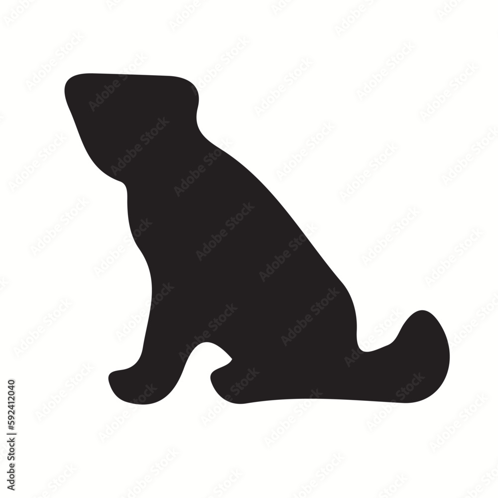 Ainu Dog silhouettes and icons. Black flat color simple elegant ainu dog animal vector and illustration.