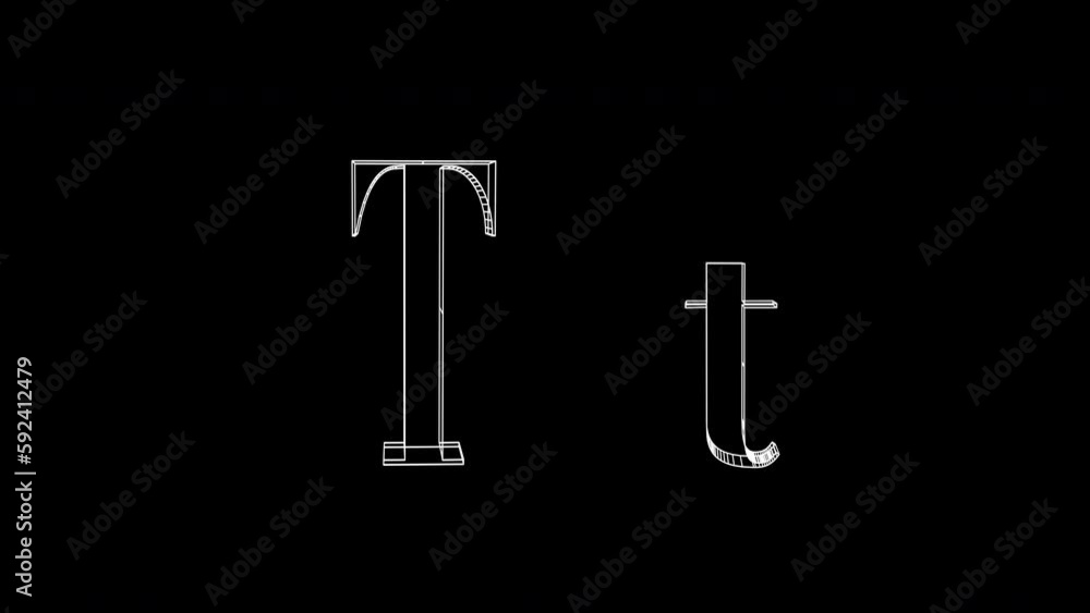 T Letters Animation Lines, Alpha Channel T Letters Animation Lines, Alpha Channel
