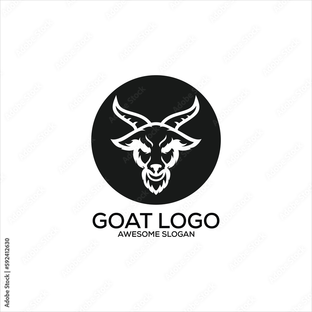 goat head logo design icon color