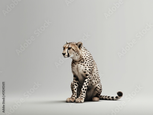 minimal cheetah cat in fine art style generatieve ai