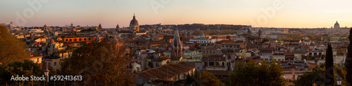Panorama of Rome city, Italy