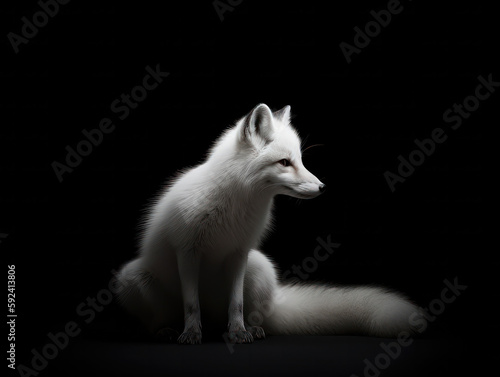 generative aiartic fox beautiful white fine art minimal generative ai