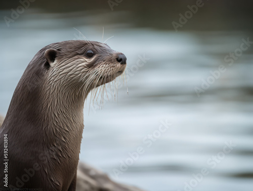 otter portrait up close generatieve ai