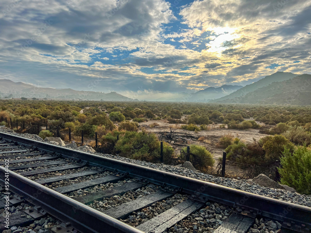 Fototapeta premium Railroad sunset