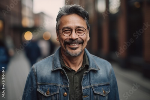 Portrait of a handsome middle-aged man with eyeglasses