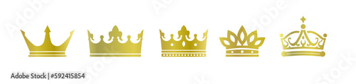  Crown icon set, premium crown - vector icon