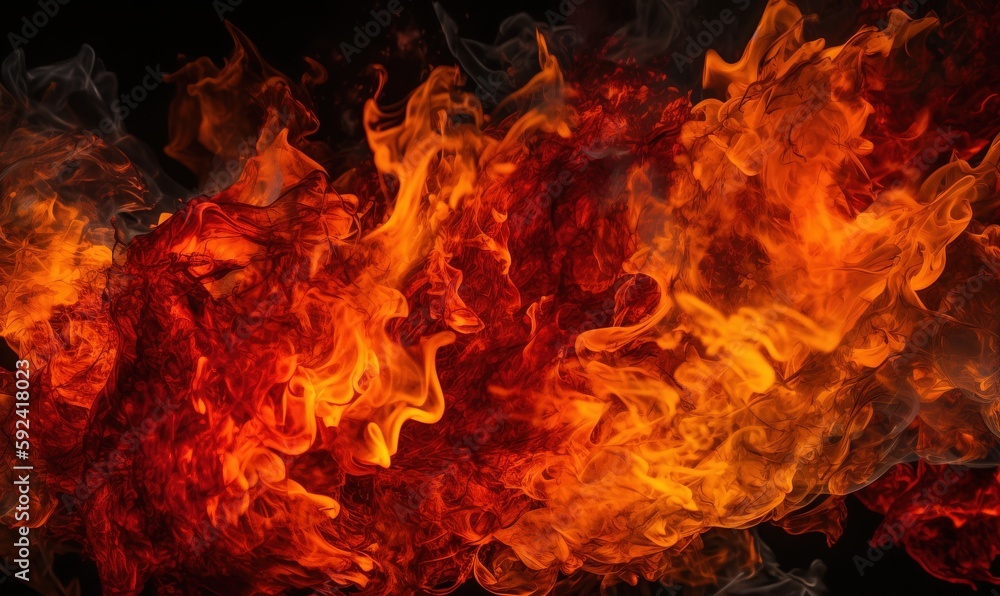 a red and yellow fire is shown in the dark background with a black background and a black background with a red and yellow fire in the center. generative ai a red and yellow fire is shown in the dark background with a black background and a black background with a red and yellow fire in the center. generative ai