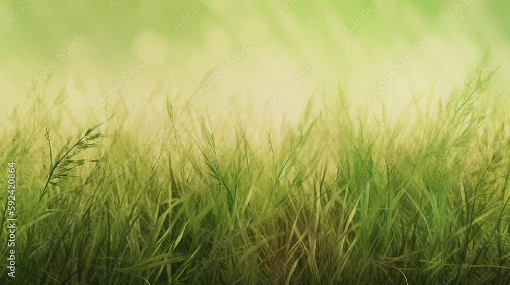Wide grass textured banner background Generative AI