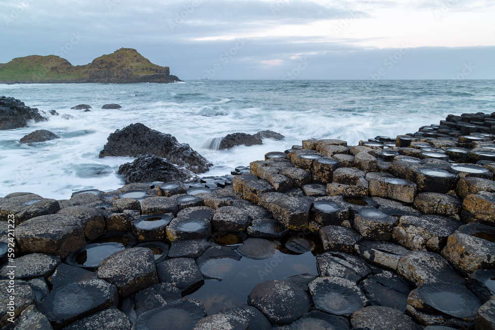 Giant's Causeway rock formation on the Antrim coast of Northern Ireland. UNESCO World heritage site