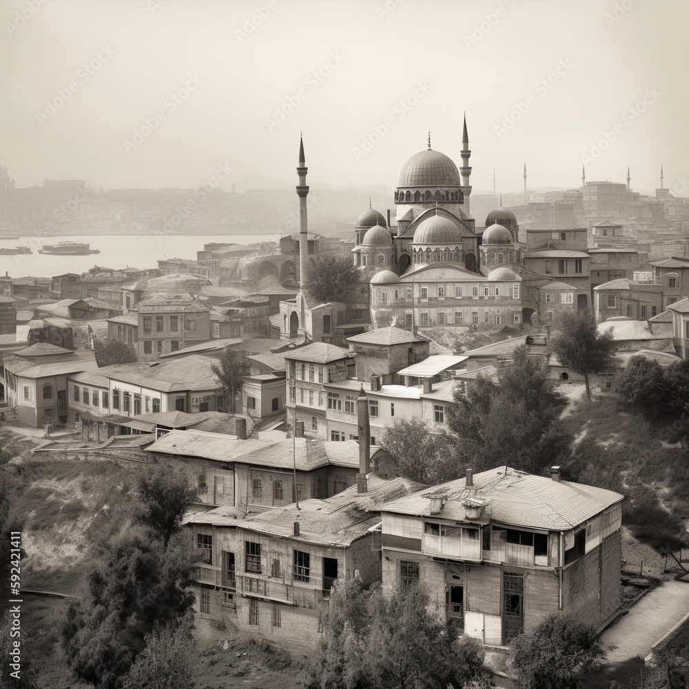 Beholding the Historical Beauty of Constantinople in its Ottoman Splendor: A Tour Through the City of Istanbul in the 1900s: Generative AI