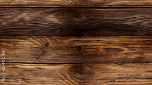 Wide Rustic wood textured banner background Generative AI