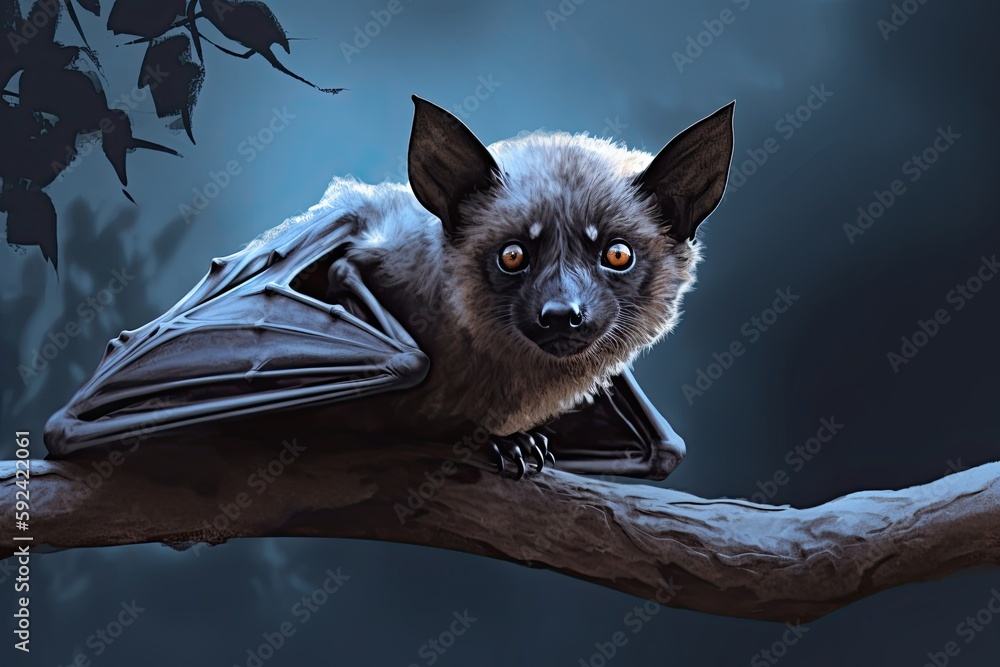 Extinct Bat Species Captured in Digital Illustration Guam Flying Fox