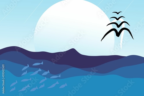 illustration of a sea