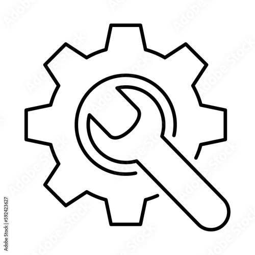 Wrench and gear line icon. Design can use for web and mobile app. Vector illustration