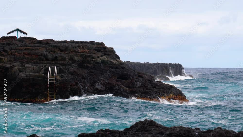 Natural swimming pool at Charco Azul, La Palma, Spain. Natural swimming pool at Charco Azul, La Palma, Spain.