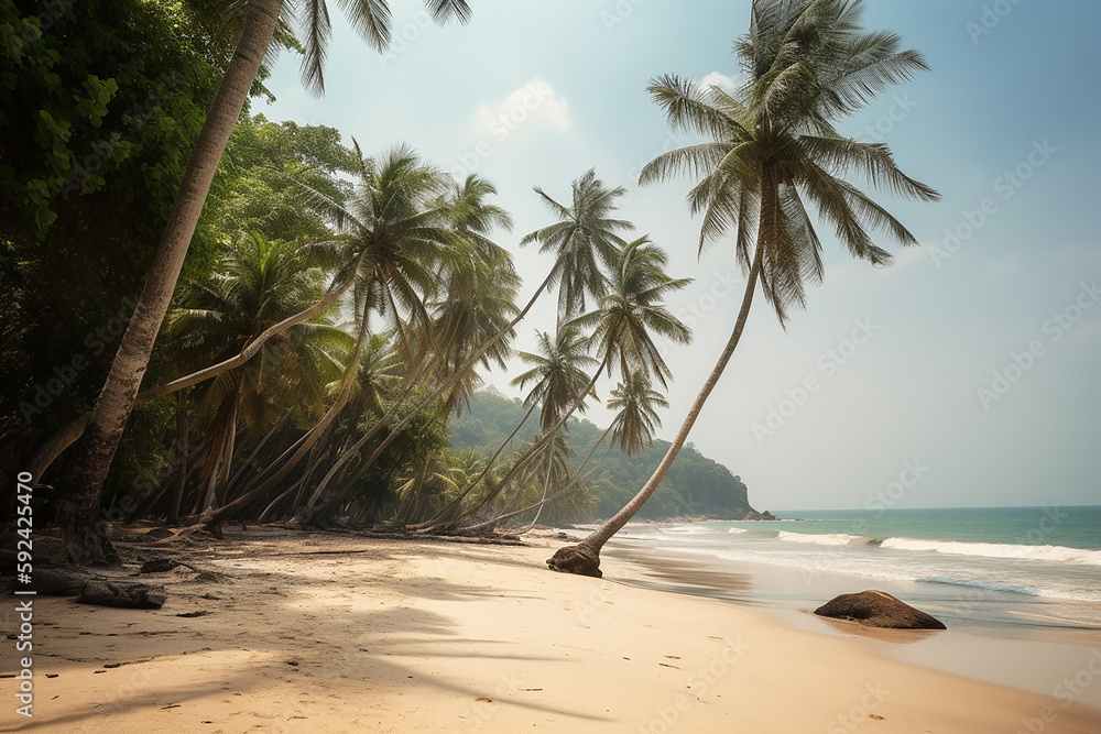 Obraz premium paisagem praia linda tropical 