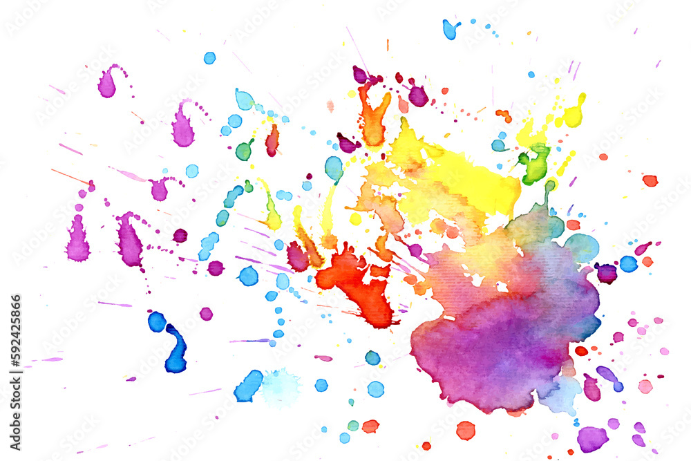 Ink splash. Grunge splatters. Abstract background. Grunge text banner. Bright watercolor vector spot.