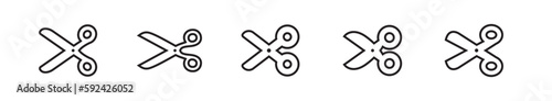 Scissors opened. Simple vector icon.