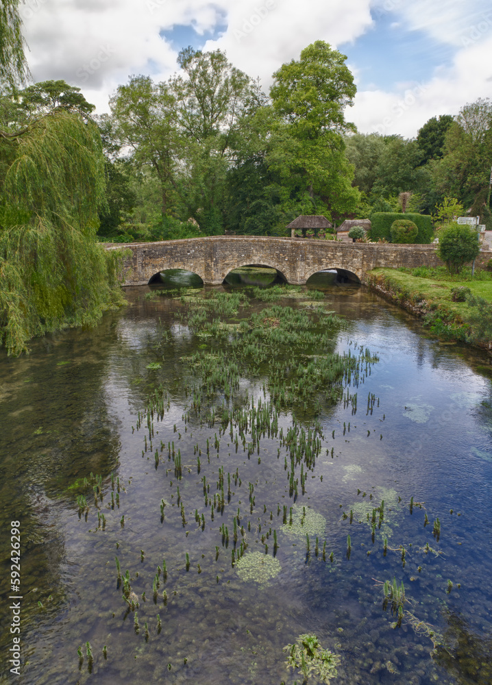 Bibury with River Coln, Cotswolds, Gloucestershire, UK Bibury with River Coln, Cotswolds, Gloucestershire, UK