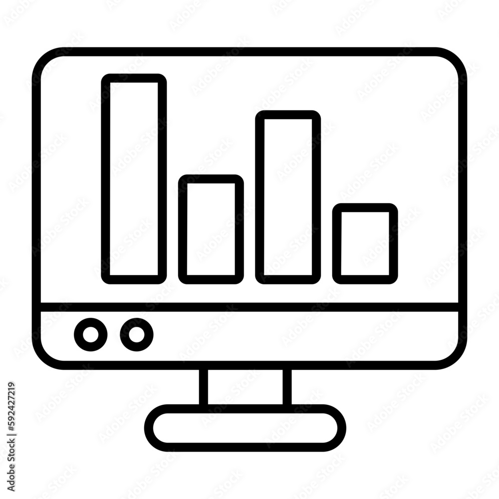 Online Statistic Thin Line Icon Online Statistic Thin Line Icon