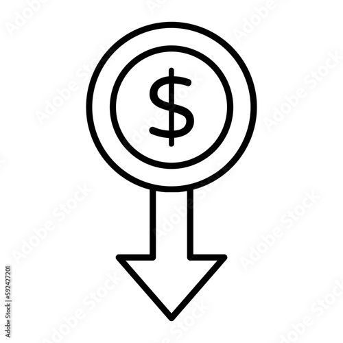 Recession Thin Line Icon